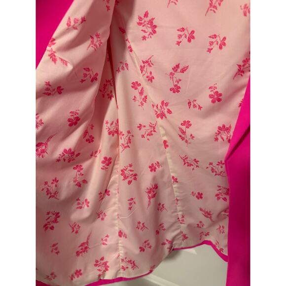 Skies Are Blue Women's Medium Neon Pink Long Sleeve Welt Pocket Collar Blazer - Picture 7 of 8